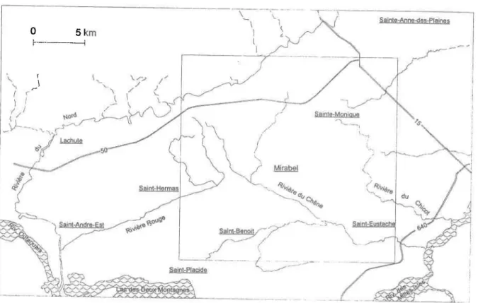 Figure 3.1  : Limite du territoire couvert dans  la région à l'étude 