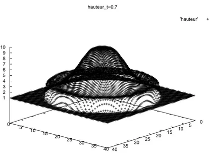 Fig. 11 – hauteur d’eau ` a l’instant t=0,7 s