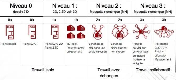 Figure 3 : Les différents niveaux de maturité 