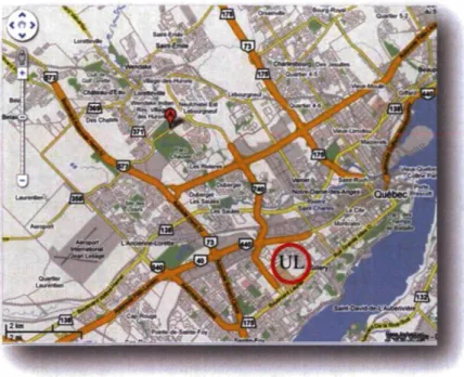 Figure 7- Emplacement du faubourg Le Raphaël (Google 2009) 