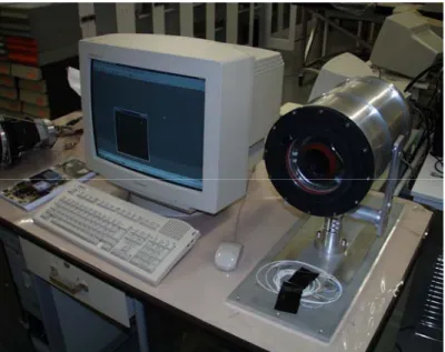 Figure 4. La console du système de vidéogrammétrie de l’ESTEC avec un canister 