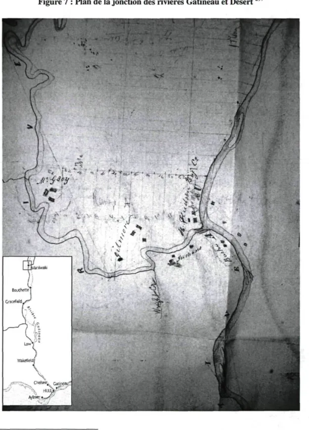 Figure 7 : Plan de la jonction des rivières Gatineau et Désert  297 