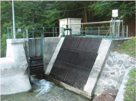 Figure 8 : L'ouverture de la vanne de vidange de la prise d'eau du Linas (GU Aude-Tech)  permet d'évacuer les sédiments accumulés 