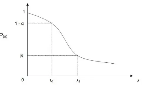 Figure 21: Courbe d'efficacité P(a)= f( λ ) 