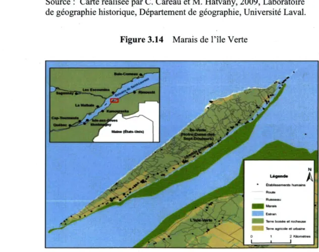 Figure 3.14 Marais de l'île Verte 