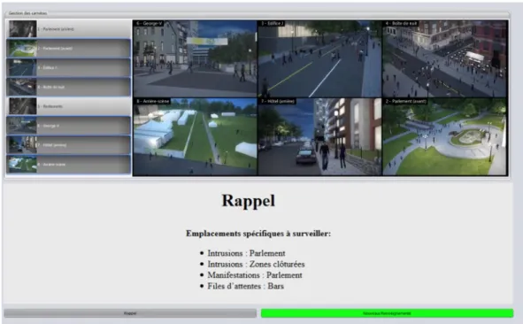 Figure 3. Capture d’écran du panneau Rappel accessible via le bouton rappel 