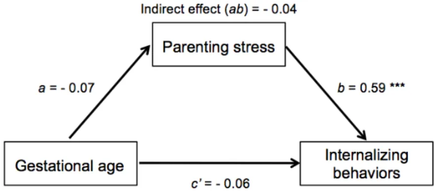 Figure 1 : Mediation Model with Gestational Age as Predictor 