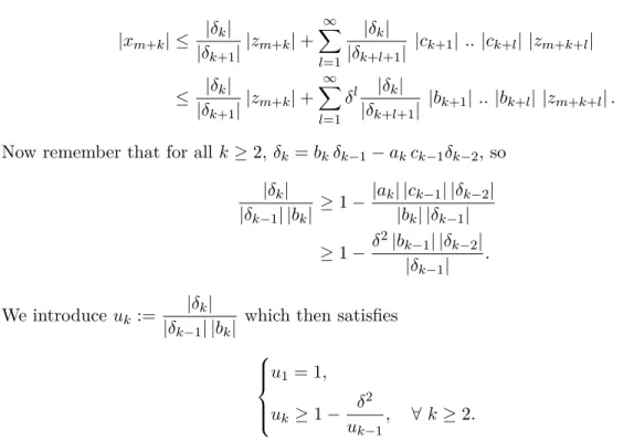 Figure 5.1 – The iterations of u n+1 = 1 − δ 2 /u n with u 1 = 1.