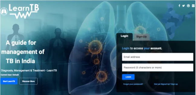 Figure 3: LearnTB application- welcome page  
