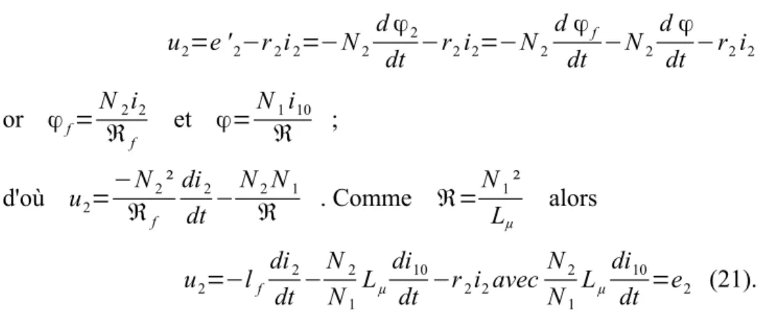 Figure 10:  fléchage des tensions primaires