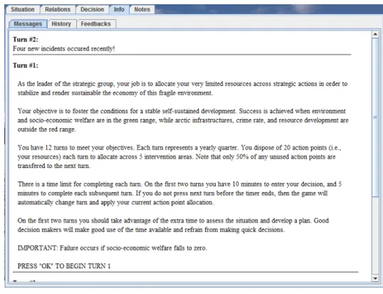 Figure 26 – The messages section of the information tab in Arctic 3.