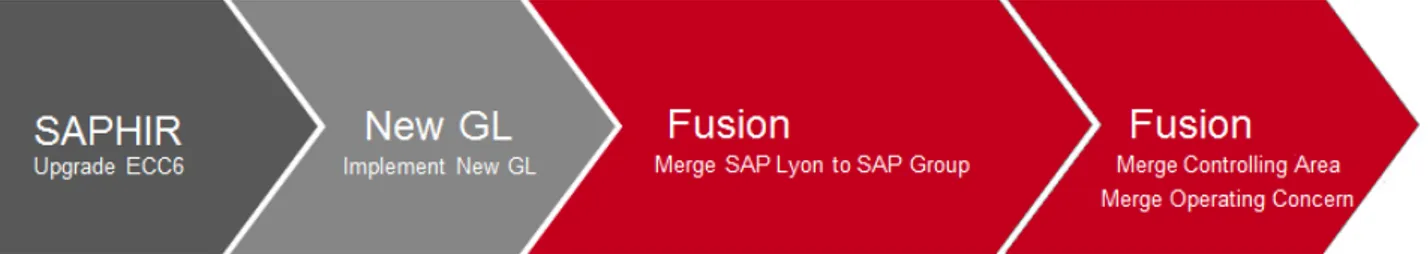 Figure 24. Agencement des différentes phases du programme de fusion SAP. 