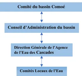 Figure 3.6. Organes de gestion de l’Agence de l’Eau des Cascades, extrait de Palé et al