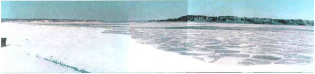 Figure 2.4:  Formation d'un couvert de glace par accrétion sur le fleuve Saint-Laurent