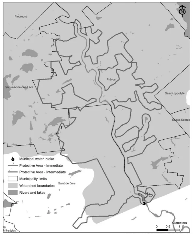 Figure 6: Inconsistencies between protection zones. The intermediate protection zone is not totally  included in the outer protection zone