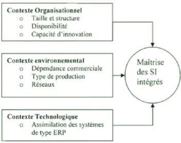 Figure 5 : Contexte d'adoption des ERP (Raymond et Uwizeyemungu, 2004) 