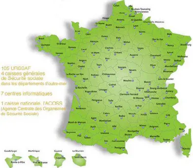 Figure 2: Répartition du recouvrement en France  (Livret d’accueil du Cipam) 