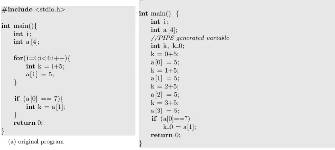 Figure 9: Example of code flattening.