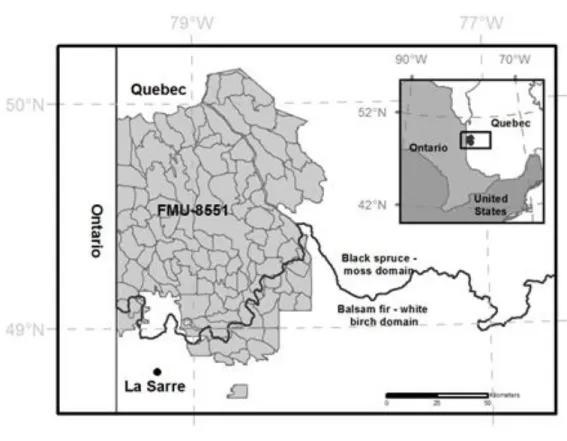 Figure 2.1. Study area, Forest Management Unit 85-51 