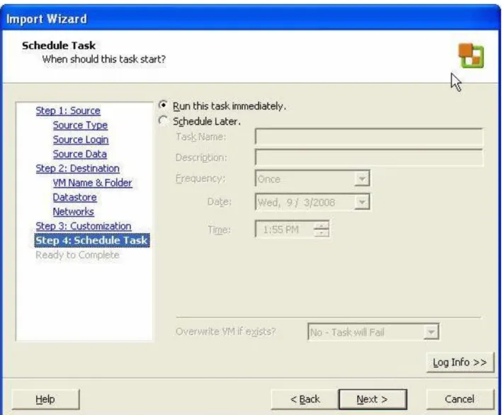 Figure 18 : L’outil VmWare d’import de machine physique en environnement virtuel (Echo) 