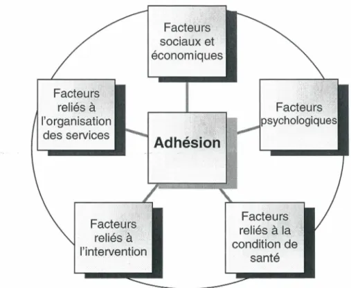 Figure 1 :  Les groupes de facteurs qui influencent l'adhésion 