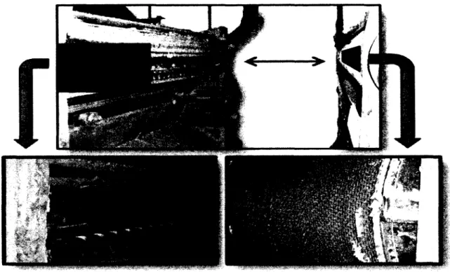 Figure 1.4: Stage midway through airlay web formation process. Top image • production equipment  separated to show interior detail of equipment