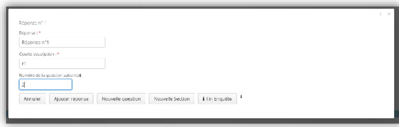 Figure 17 : Réponses pour une question à choix multiple. 