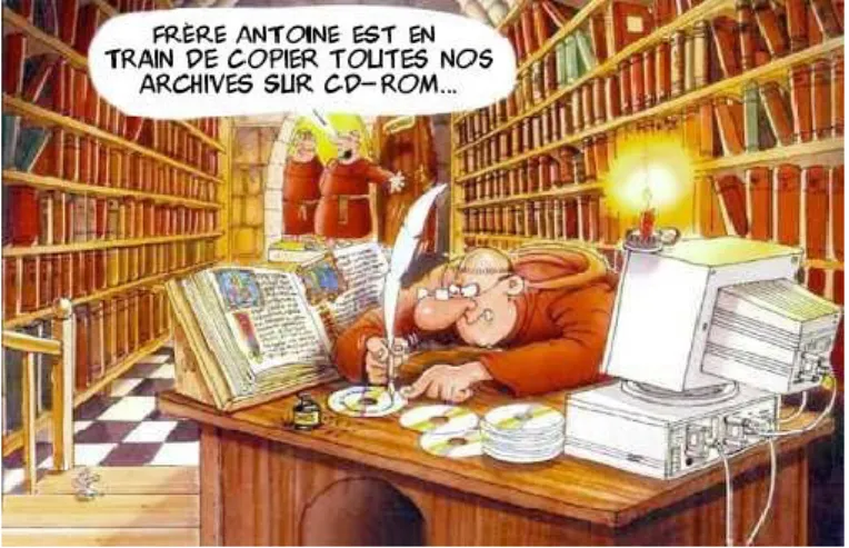 Figure 7 : Image humoristique sur la numérisation des archives 1