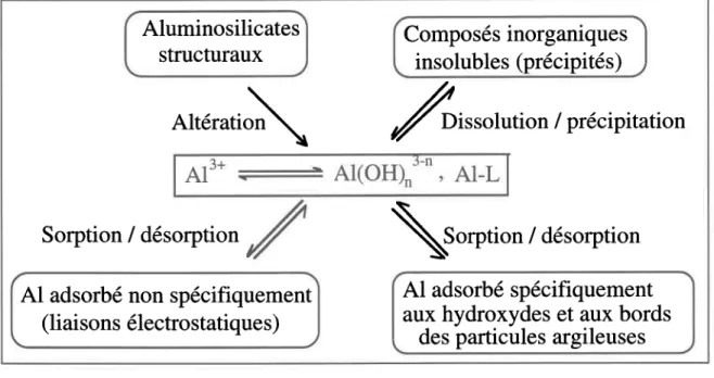 Figure 1  Distribution de I'Al dans le sol (adaptée  de Ritchie, 1989)