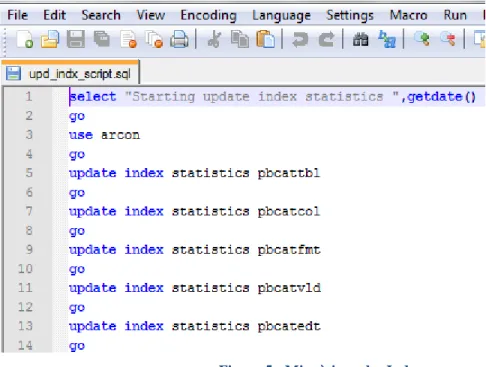 Figure 5 : Mise à jour des Index 