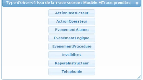 Figure 31 : Choix du type d'observé à rechercher 