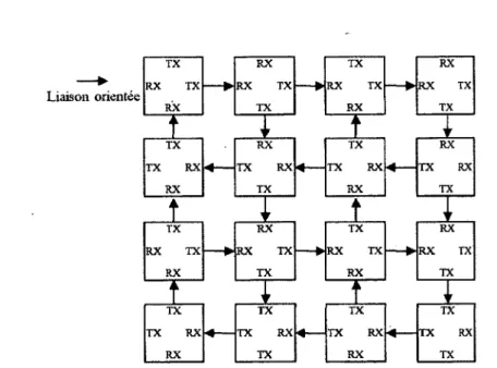 Figure  3.2  Exemple d ’un  réseau  de  type  connexion  point  à point  unidirection­