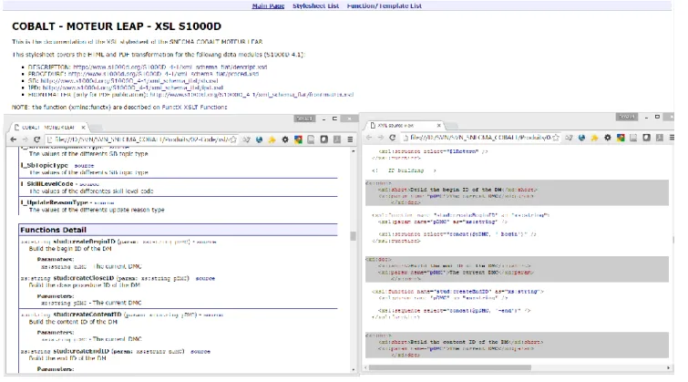 Figure 15 : Capture d’écran d’une documentation produite avec XSLTdoc 