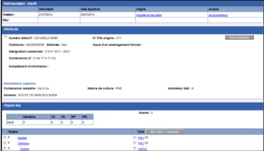 Figure 2 : Capture d'écran d'une recherche sur l'application AMALFI