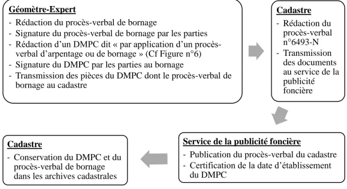 FIGURE n°7 : Étapes importantes de la conservation du procès-verbal de bornage 