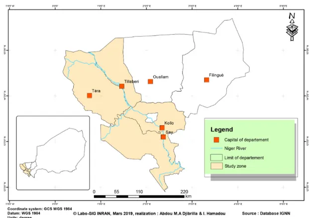Figure 1. Map of Tillabéri area; source: INRAN Labo SIG Database.