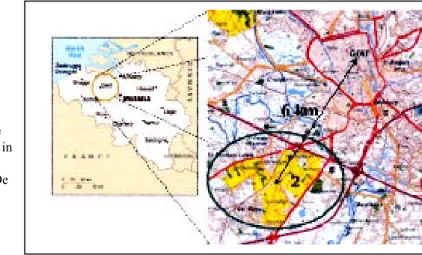 Fig. 1. Location of the  Ghent case study area in  relation to the 