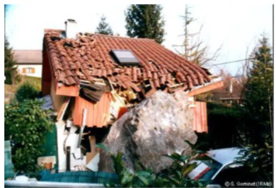 Figure 4:Dégâts provoqués par un éboulement dans  la commune de Lumbin en 2011. Source : IRMa 