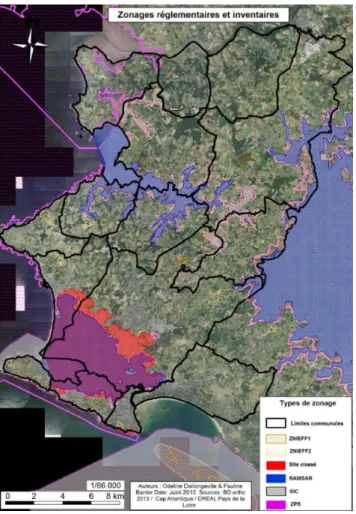 Figure 2 : Zonages réglementaires et inventaires 