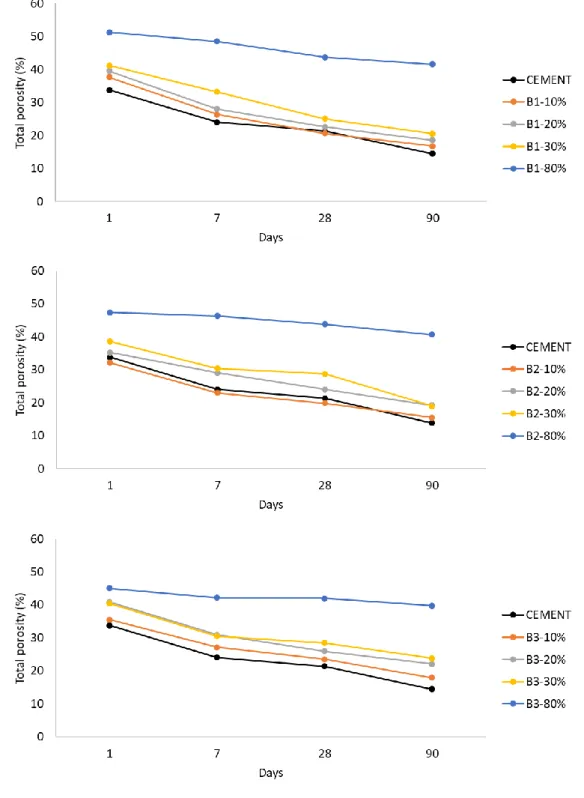Figure 6-Evolution of total porosity over time. 