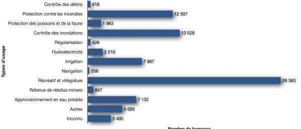 Figure 6 – Les usages des barrages aux États-Unis, par type 