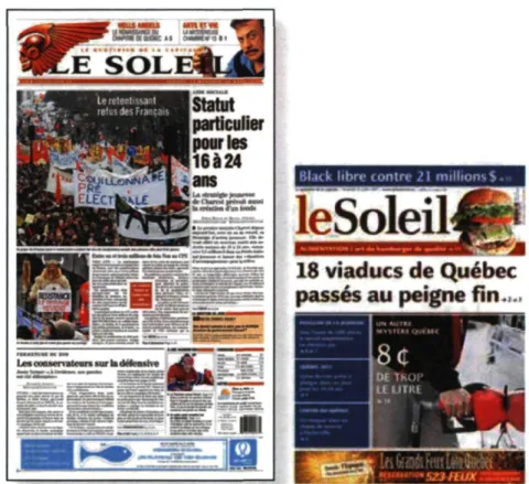 Figure 4. Le Soleiïs front page, broadsheet and compact 