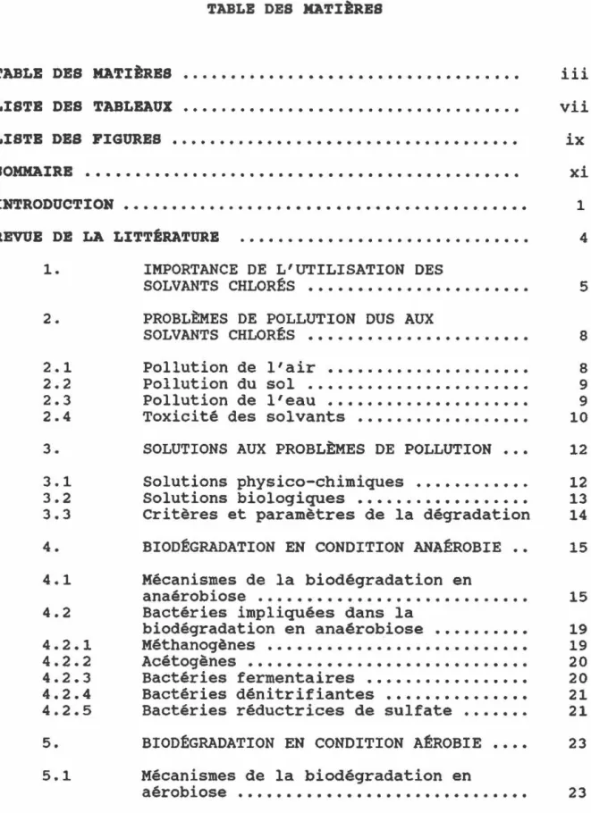 TABLE  DES  MATiiRES 