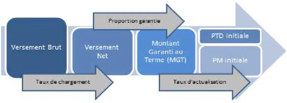 FIGURE 5 : Calcul initial de la PM et de la PTD en phase de constitution 