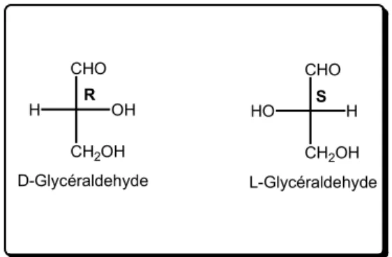 Figure 1 : Les deux énantiomères du glycéraldehyde. 