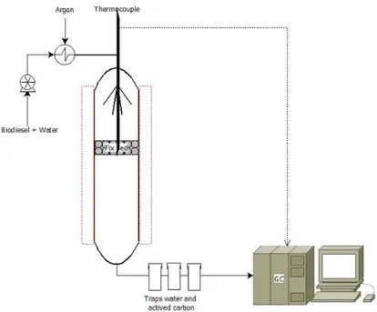 Figure 3.3. Montage réactionnel pour la réaction de reformage à la vapeur 