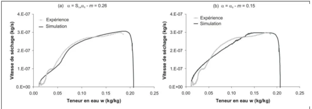 Figure 5. Courbe de séchage d’un essai sur limon avec h r  = 30% - T air  = 50°C – v 