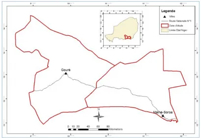 Figure 1 : Carte de localisation du Département de Gouré et de Mainé  Soroa au Niger. 