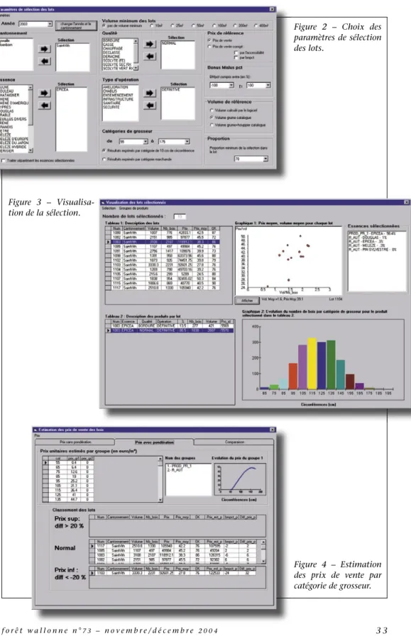 Figure  2  –  Choix  des  paramètres de sélection  des lots. Figure  3  –   Visualisa-tion de la sélecVisualisa-tion