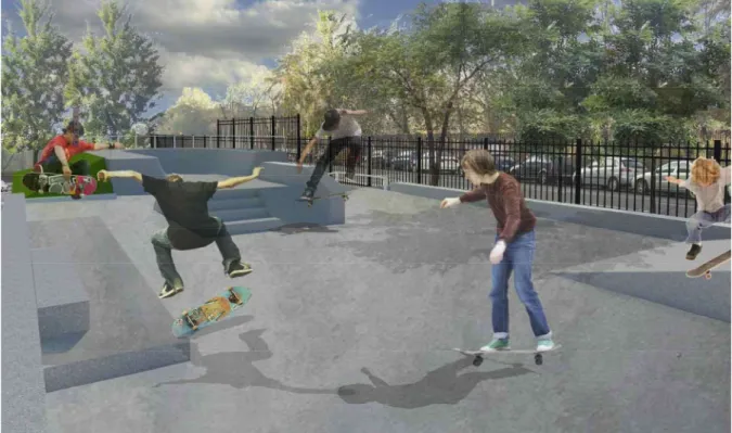 Figure 10: Image du préprojet de Parc, le skate-park, un lieu pour les garçons (Municipalité de PAC, 2017) 
